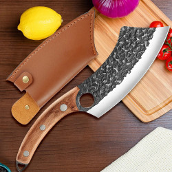 Coltello da Macellaio Forgiato a Mano Full Tang in Acciaio ad Alto...