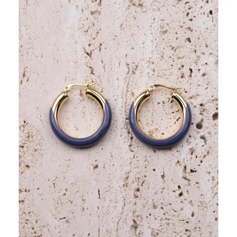 CUCOCUCA YXQ E429 Stainless Steel Enamel Hoop Earrings