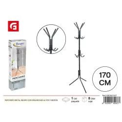 Metal Black Wall Holder with High and Medium Hooks and Home Decor...