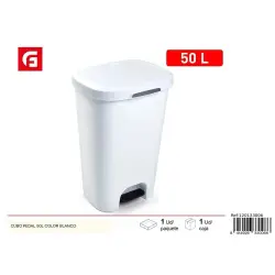 White Recyclable Pedestal Bin 50L