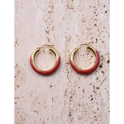 CUCOCUCA YXQ E429 Stainless Steel Enamel Hoop Earrings