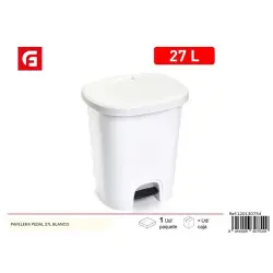 Pedal Garbage Can 27L White - Cleaning Accessories