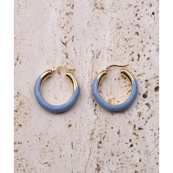 CUCOCUCA YXQ E429 Stainless Steel Enamel Hoop Earrings