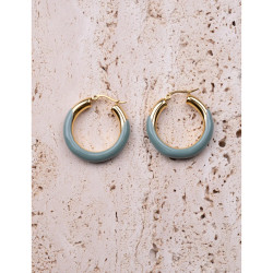 CUCOCUCA YXQ E429 Stainless Steel Enamel Hoop Earrings