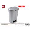 Silberner pedalierter Mülleimer mit 50 L Volumen für Abfall und...