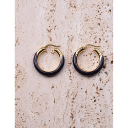 CUCOCUCA YXQ E429 Stainless Steel Enamel Hoop Earrings