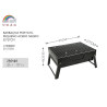 Piccolo barbecue portatile in acciaio nero, 35x27cm
