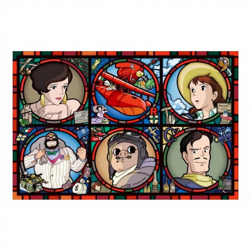 Puzzle de vidrio colorado de Porco Rosso
