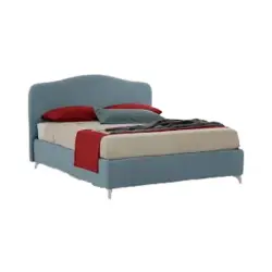 romantic padded queen or king size bed with tufted headboard and...