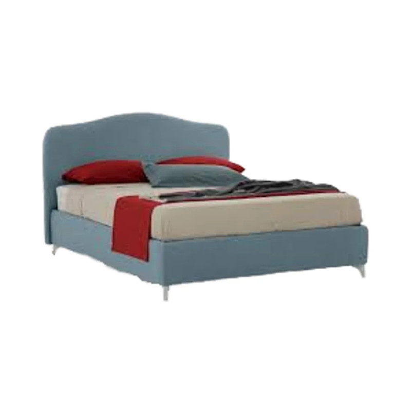 Romantico letto matrimoniale imbottito con testiera imbottita e...