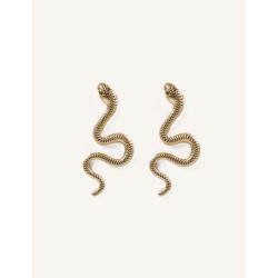 CUCOCUCA YXQ E84 Golden Stainless Steel Wavy Pattern Cuff Earrings