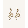 CUCOCUCA YXQ E84 Golden Stainless Steel Wavy Pattern Cuff Earrings