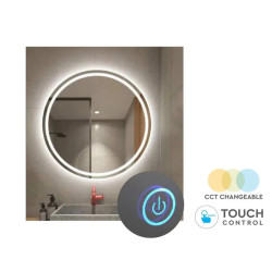 Luxury 25W CCT LED Bathroom Mirror with Touch Switch, 600mm...