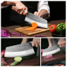 Chinese Chef Knife with Damascene Patterned Steel Blade, German...