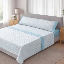 Modern Cotton/Polyester Bedding Set with Geometric Pattern, Deep...