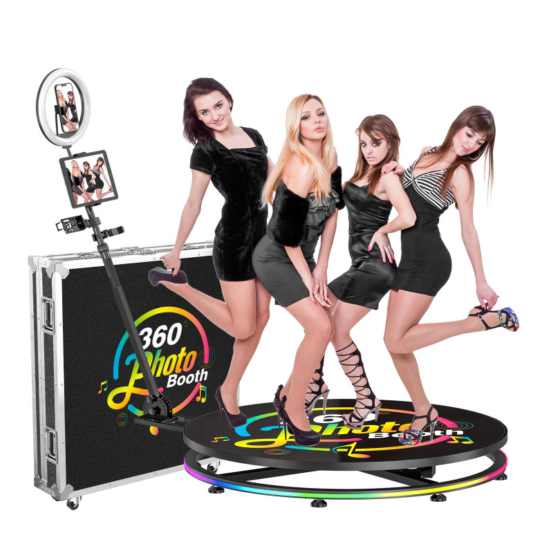 4-Person 360° Photo Booth with Chacktok Software, iPad Control...