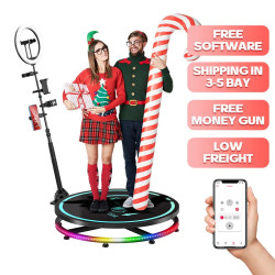 4-Person 360° Photo Booth with Chacktok Software, iPad Control...