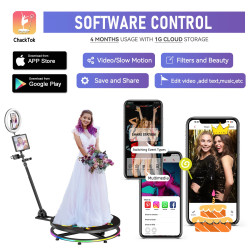 4-Person 360° Photo Booth with Chacktok Software, iPad Control...