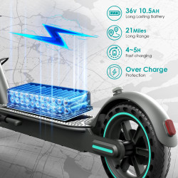 D8PRO Foldable Electric Scooter, 250W Motor, 10.5Ah Battery, LCD...