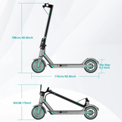Monopattino Elettrico Pieghevole D8PRO, Motore 250W, Batteria...