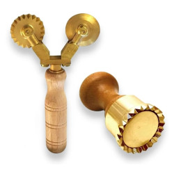 Double Pasta Wheel Made in Italy for Fresh Home-Made Pasta or...