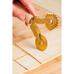 Double Pasta Wheel Made in Italy for Fresh Home-Made Pasta or...