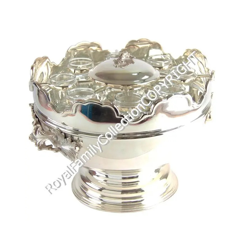 Portacaviar Sheffield en Argent, Verres de Haute Qualité, Luxueux...