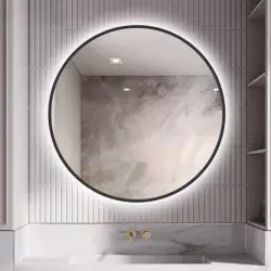 LED Round Mirror with Touch-Sensor Switch, 60cm Diameter...