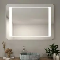 LED Rectangular Mirror with Touch Switch 120x80 cm, 6000K - 6500K...