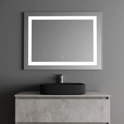 LED Rectangular Mirror with Touch Switch Backlit - 80x60 cm 6000K