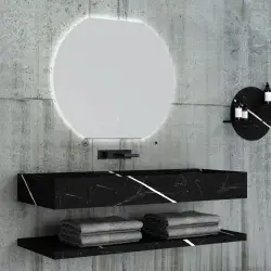 Evia 90x80 cm LED Mirror with Lighting and Touch-Sensitive 2-Way...