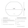Evia 90x80 cm LED Mirror with Lighting and Touch-Sensitive 2-Way...