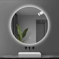 Round LED Mirror 80 cm with Touch Switch, Dimmerable and Shaded