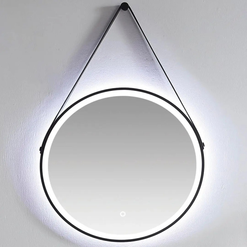 Round LED-Backlit Herman 50 cm Mirror with Touch Switch and...