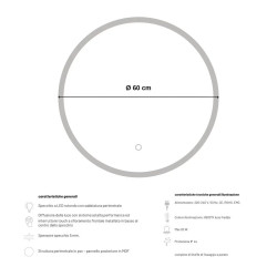 Specchio Rotondo LED Cefalonia da 60 cm con Interruttore touche...