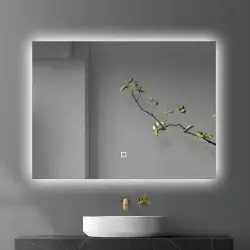 Naxos Rectangular LED Mirror with Touch Switch Dimmer Natural Warm...