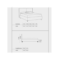Letto Contemporaneo Imbottito con Contenitore Queen/King, Tessuto...