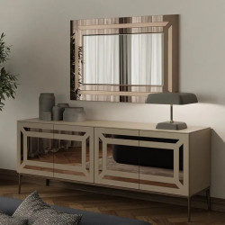 Espejo Decorativo Contemporáneo con Vidrio Afilado y Marco Multicapa