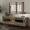 Contemporary Decorative Mirror with Smoked Glass and Layered Frame
