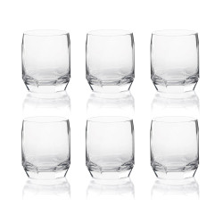 6-teiliges Glas-Set aus transparentem Blaseglas –...