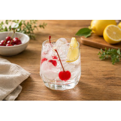 Six transparent blown glass cups | Dishwasher safe | 34,5cl |...