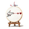 Handmade Pop Art 'Love Shot' Embroidered Canvas - 10 cm Cotton...