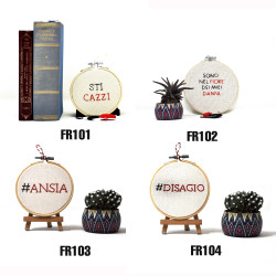 Frasi Ricamate 10cm Fatte a Mano in Cotone Stile Lettere...