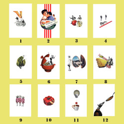Stampe d'arte e cartoline decorative da cucina 15x10 cm - Collage...