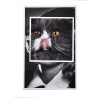A4 Print on White Paper with Cat Face, Mid-Century Modern Style...