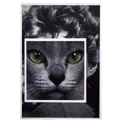 Stampa su Carta Bianca A4 con Volto di Gatto, Collage Artistico in...