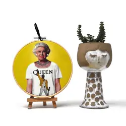 Hand-Crafted Wall Decoration Made of Cotton with Pop Art...
