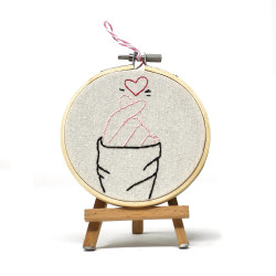 Handmade Cotton Heart with K-PopInspired Embroidery Wall...