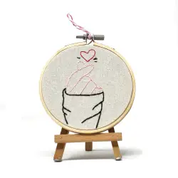 Handmade Cotton Heart with K-PopInspired Embroidery Wall...