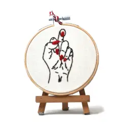 Minimalist Wall Decor in Cotton with Hand-Tapped Middle Finger...